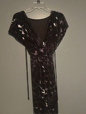 Enfocus Studio Black and White Mini Wrap Dress